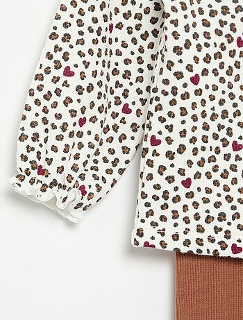 Conjunto de 2 piezas - Camiseta de manga larga + legging