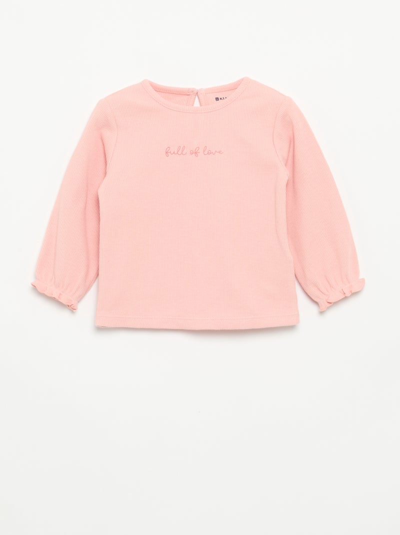 Conjunto de 2 piezas - Camiseta de manga larga + legging Rosa - Kiabi