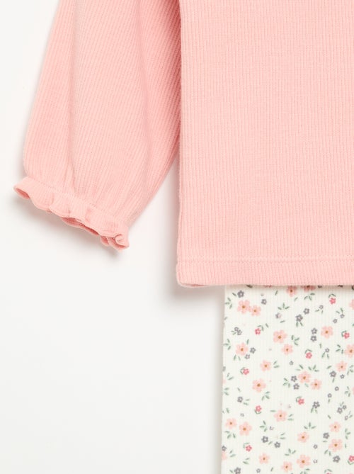 Conjunto de 2 piezas - Camiseta de manga larga + legging - Kiabi