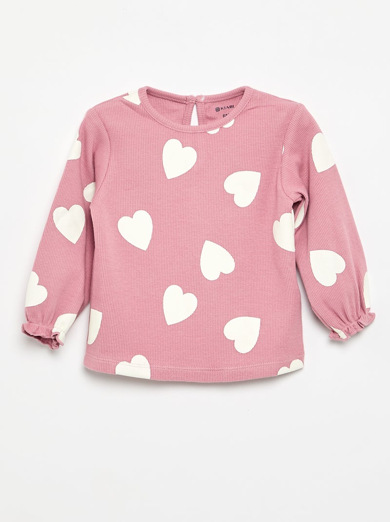 Conjunto de 2 piezas - Camiseta de manga larga + legging Rosa - Kiabi