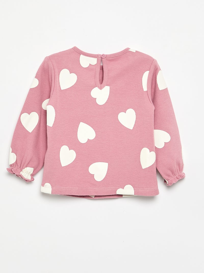 Conjunto de 2 piezas - Camiseta de manga larga + legging Rosa - Kiabi