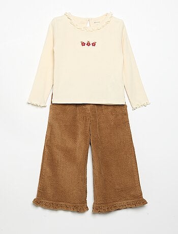 Conjunto de 2 piezas - Camiseta + pantalón de terciopelo