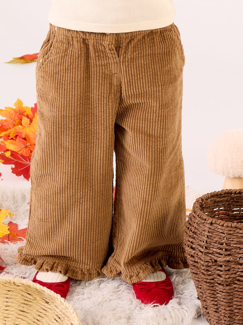 Conjunto de 2 piezas - Camiseta + pantalón de terciopelo Blanco - Kiabi