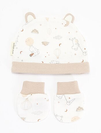 Conjunto de 2 piezas - gorro y par de manoplas 'Petit Béguin'