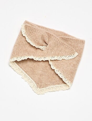 Conjunto de 2 piezas - jersey + pañuelo con detalles de macramé