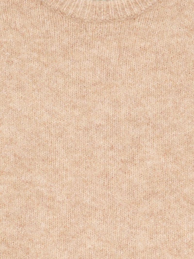 Conjunto de 2 piezas - jersey + pañuelo con detalles de macramé Beige - Kiabi