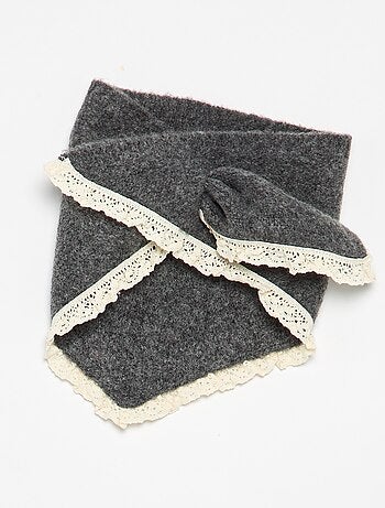 Conjunto de 2 piezas - jersey + pañuelo con detalles de macramé
