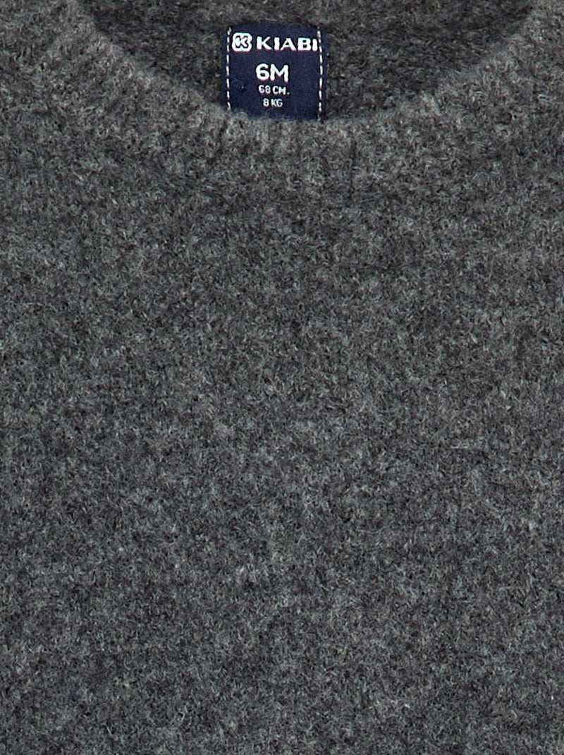 Conjunto de 2 piezas - jersey + pañuelo con detalles de macramé Gris - Kiabi