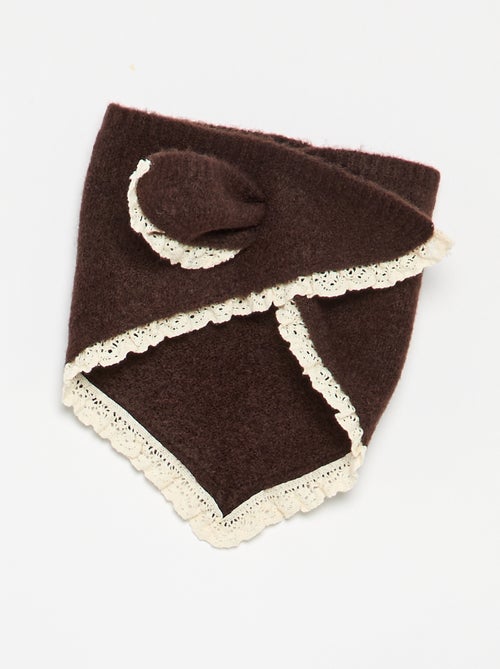 Conjunto de 2 piezas - jersey + pañuelo con detalles de macramé - Kiabi