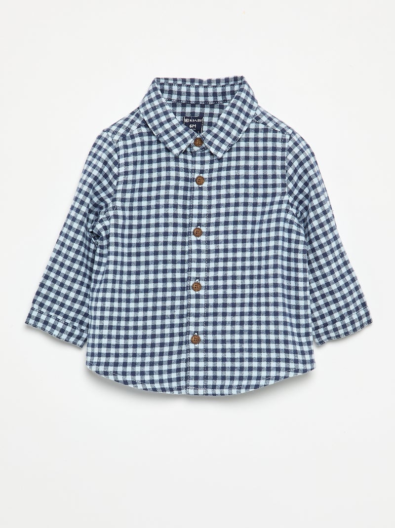Conjunto de 2 piezas - Peto largo + Camisa de manga larga Azul - Kiabi