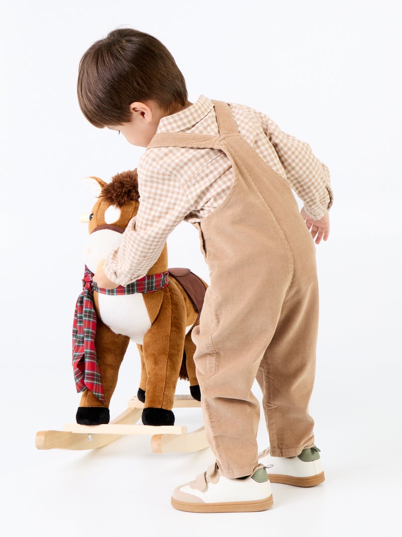 Conjunto de 2 piezas - Peto largo + Camisa de manga larga Beige - Kiabi