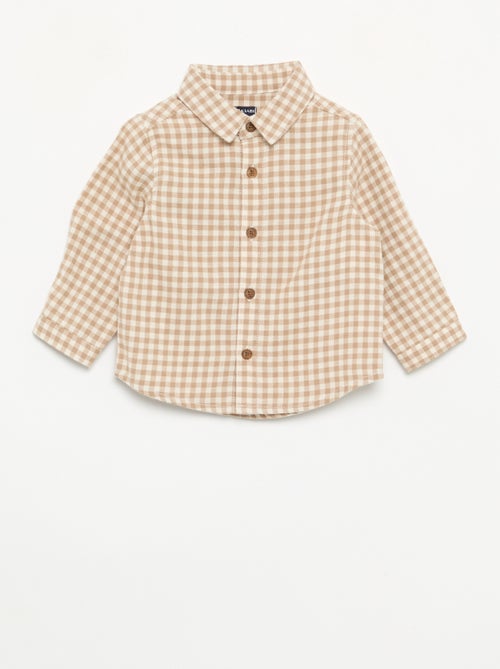 Conjunto de 2 piezas - Peto largo + Camisa de manga larga - Kiabi Conjunto de 2 piezas - Peto largo + Camisa de manga larga - Kiabi