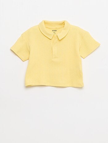 Conjunto de 2 piezas - polo + pantalón corto de punto gofrado