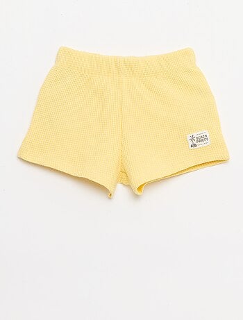 Conjunto de 2 piezas - polo + pantalón corto de punto gofrado