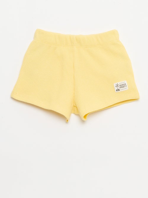 Conjunto de 2 piezas - polo + pantalón corto de punto gofrado - Kiabi