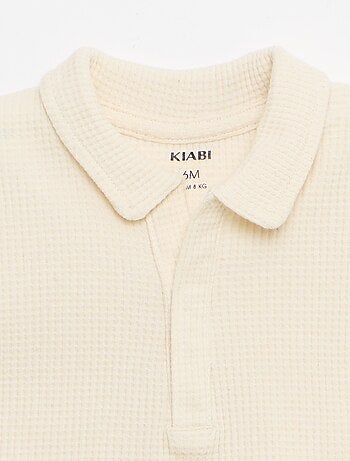 Conjunto de 2 piezas - polo + pantalón corto de punto gofrado