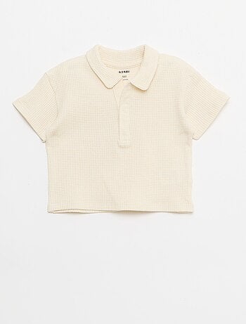 Conjunto de 2 piezas - polo + pantalón corto de punto gofrado