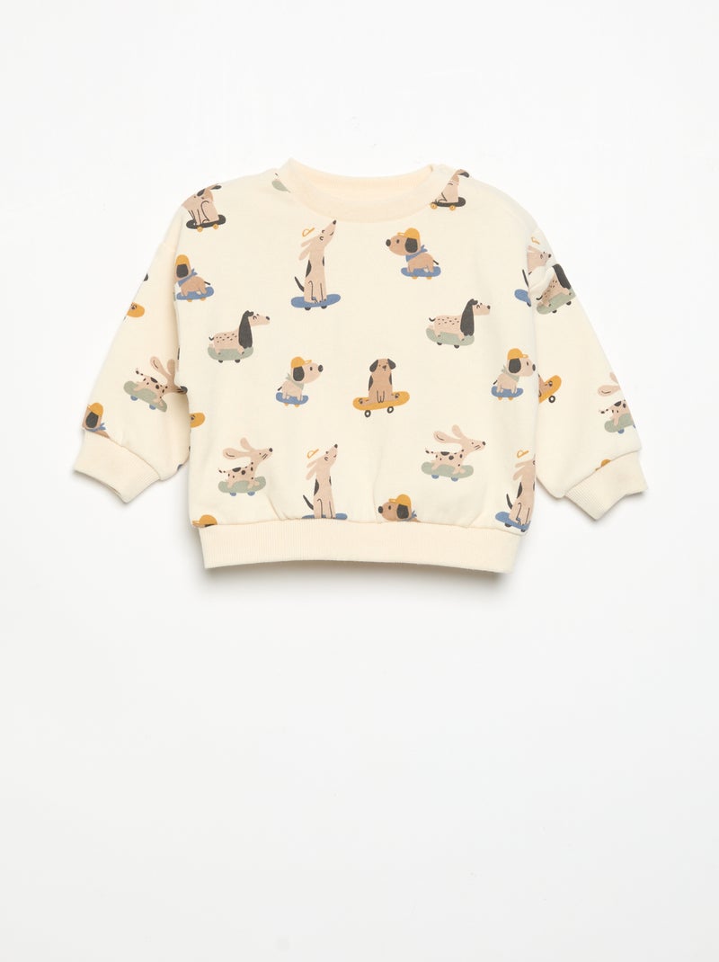 Conjunto de 2 piezas - Sudadera + chándal Blanco - Kiabi