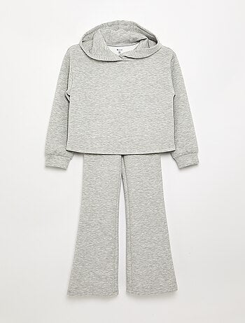 Conjunto de 2 piezas - Sudadera con capucha + legging acampanado