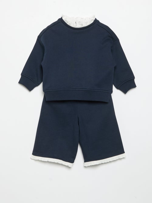 Conjunto de 2 piezas - Sudadera + pantalón ancho - Kiabi