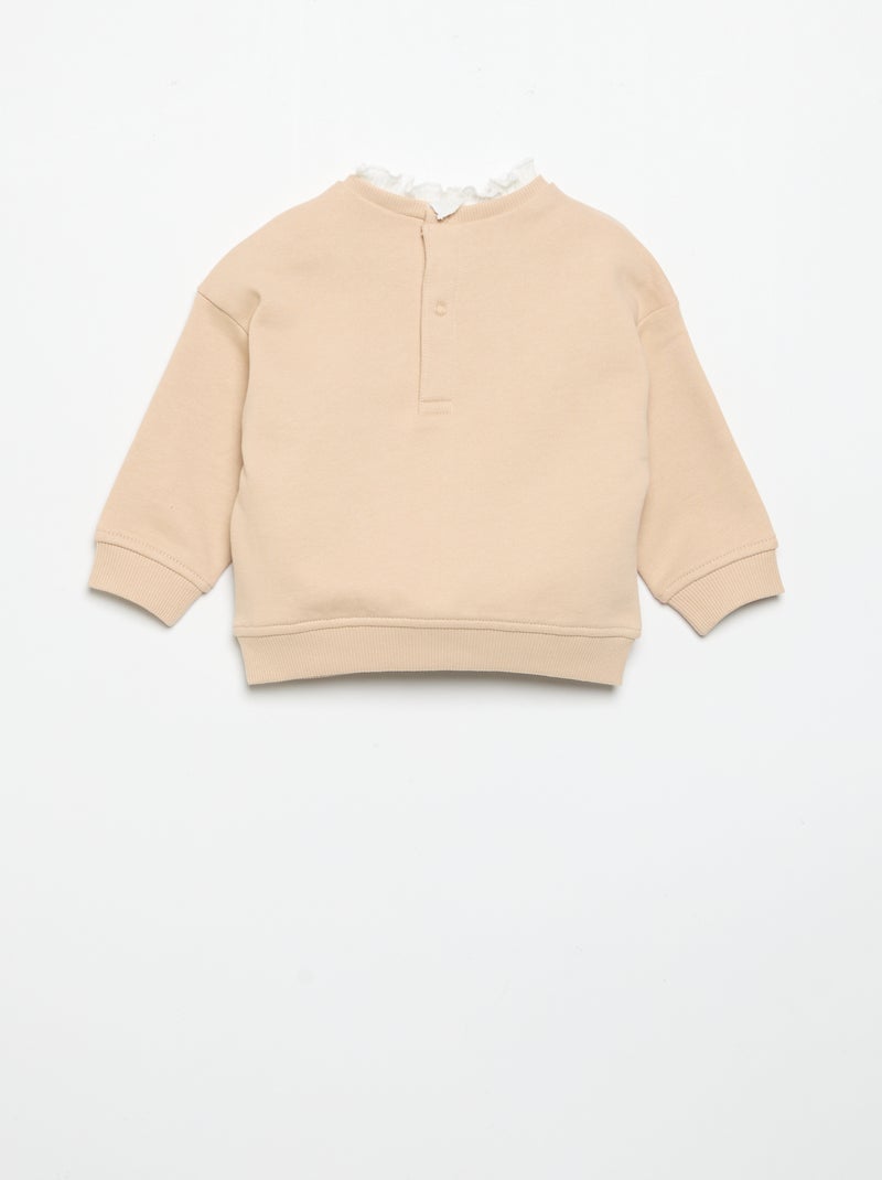 Conjunto de 2 piezas - Sudadera + pantalón ancho Beige - Kiabi