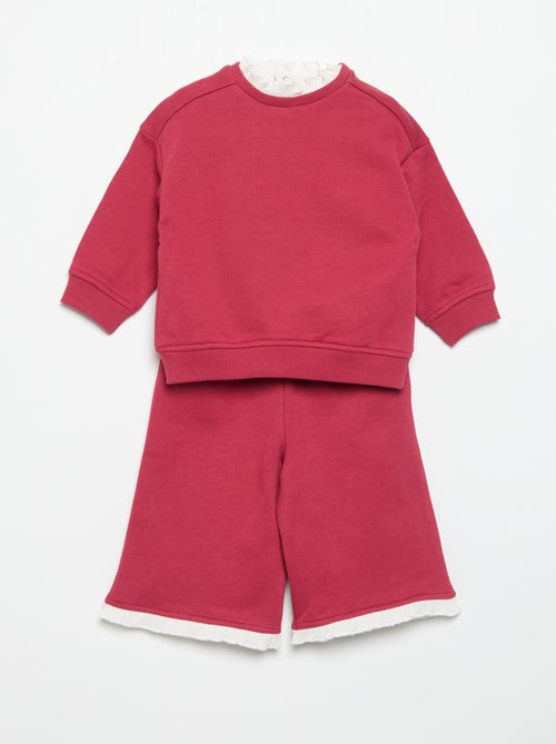 Conjunto de 2 piezas - Sudadera + pantalón ancho - Kiabi