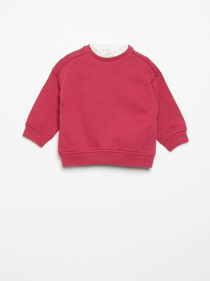 Conjunto de 2 piezas - Sudadera + pantalón ancho Rosa - Kiabi