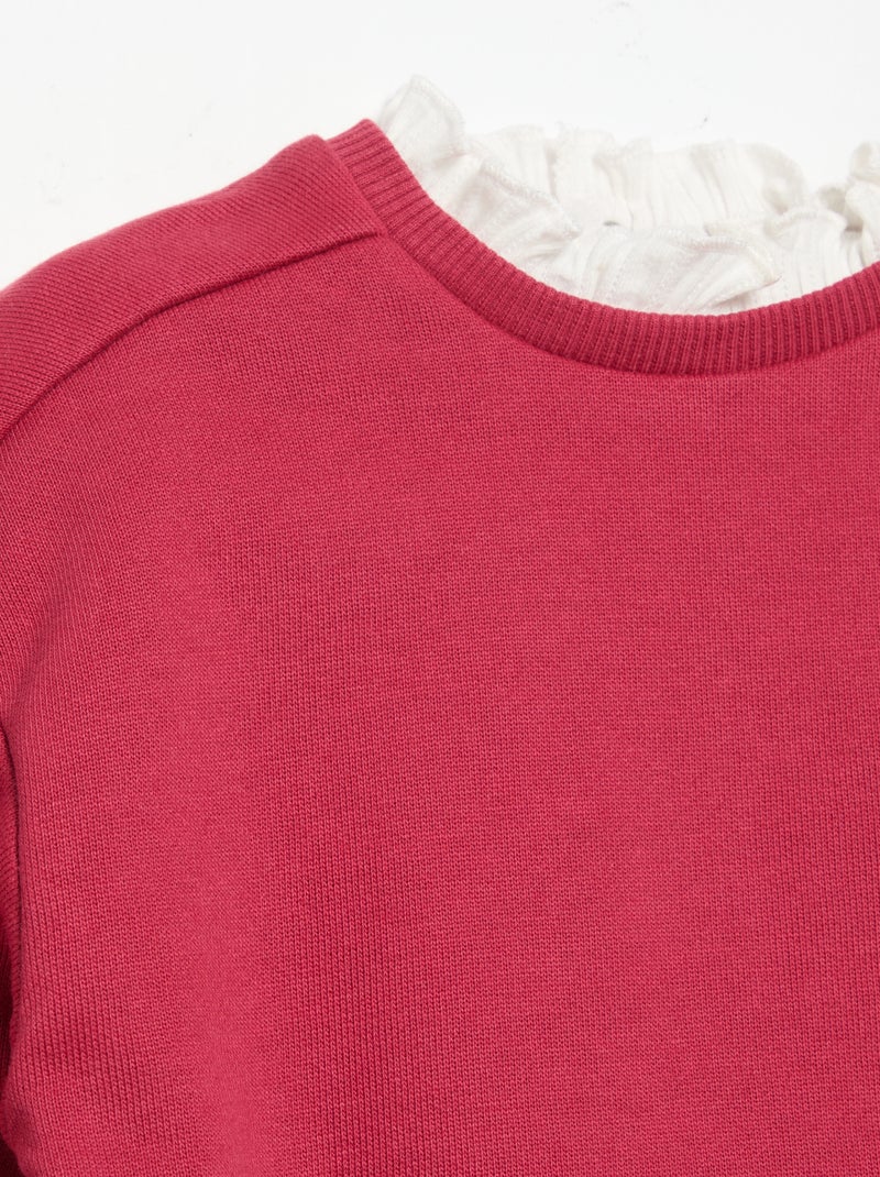 Conjunto de 2 piezas - Sudadera + pantalón ancho Rosa - Kiabi