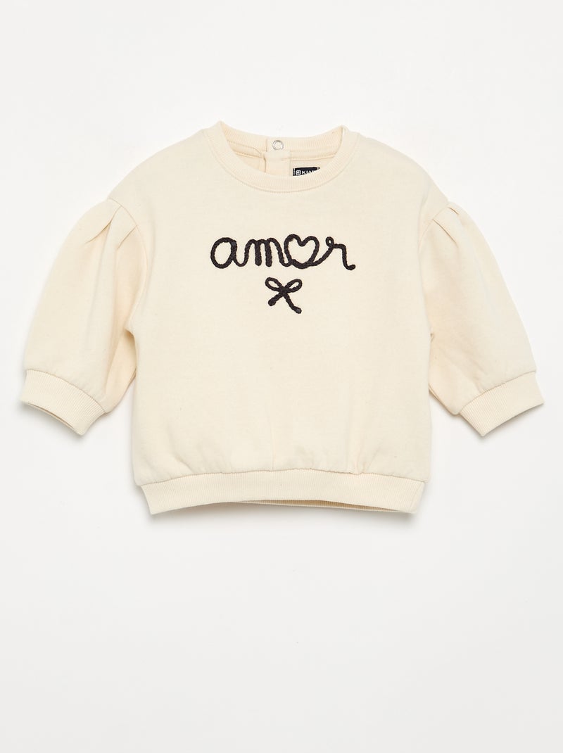 Conjunto de 2 piezas - sudadera + pantalón Beige - Kiabi