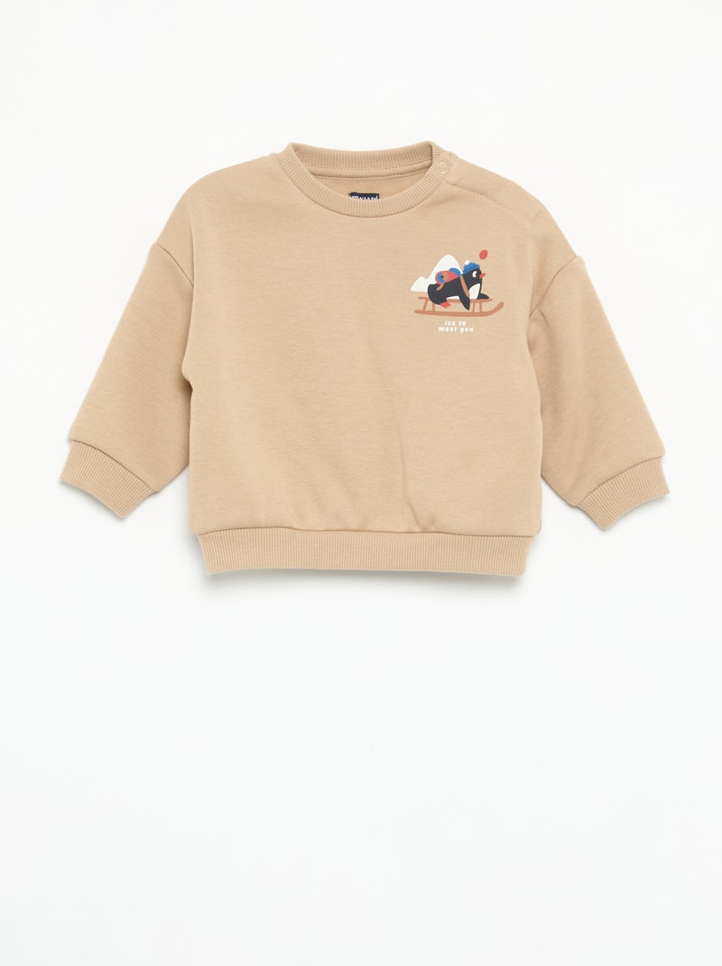 Conjunto de 2 piezas - Sudadera + pantalón Beige - Kiabi