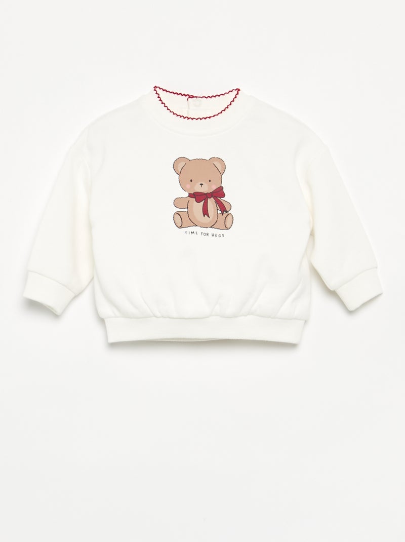 Conjunto de 2 piezas - Sudadera + pantalón Blanco - Kiabi
