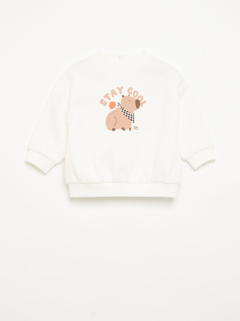 Conjunto de 2 piezas - Sudadera + pantalón Blanco - Kiabi