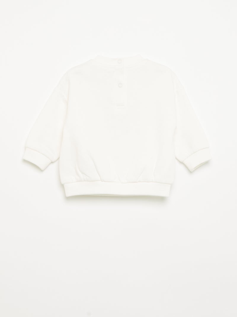 Conjunto de 2 piezas - Sudadera + pantalón Blanco - Kiabi