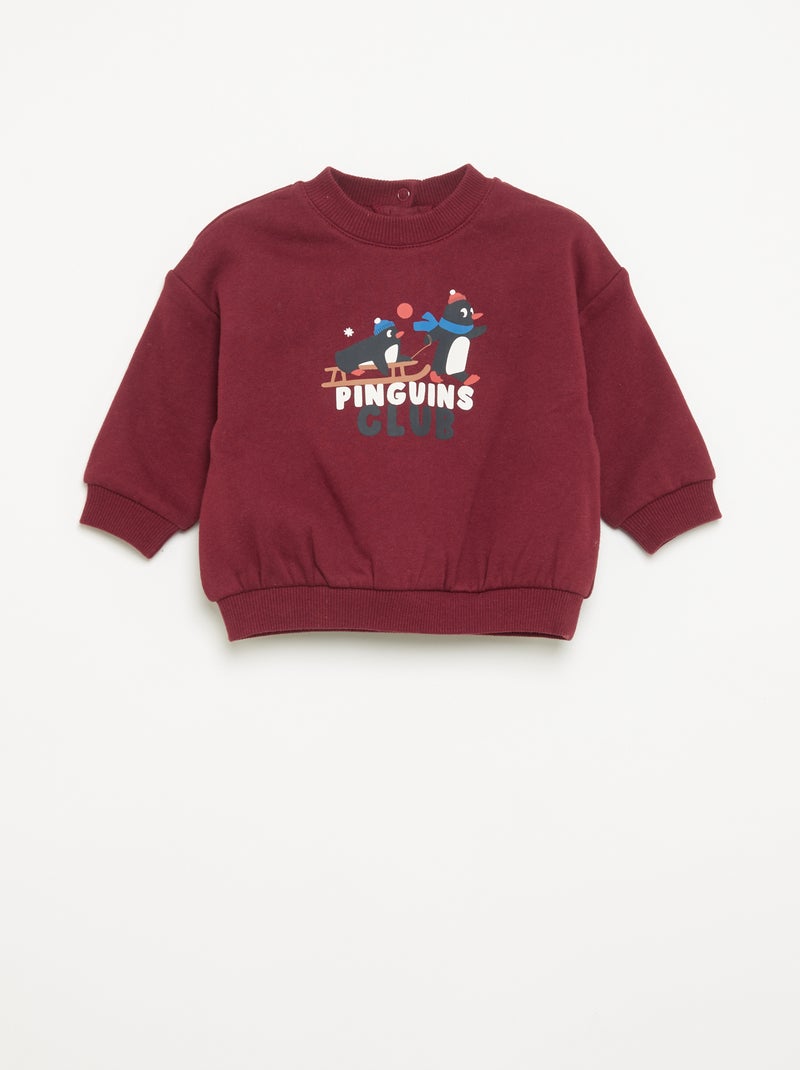 Conjunto de 2 piezas - Sudadera + pantalón Burdeos - Kiabi