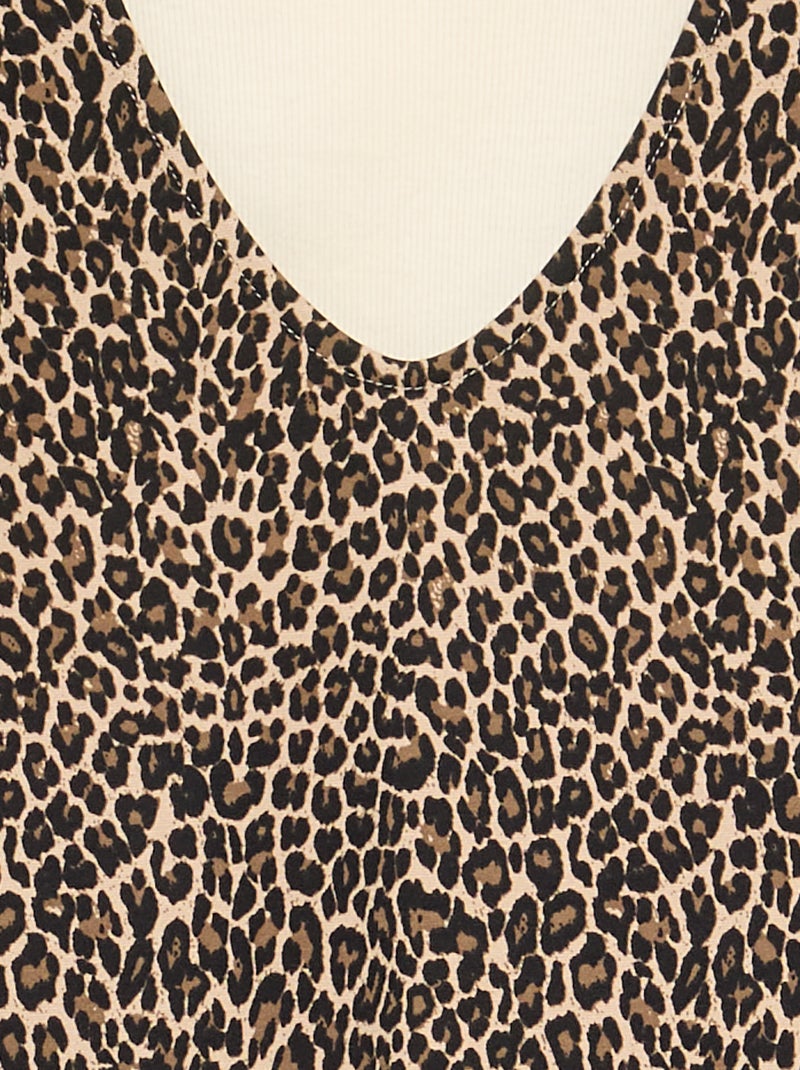Conjunto de 2 piezas - Vestido + Camiseta de manga larga Beige - Kiabi