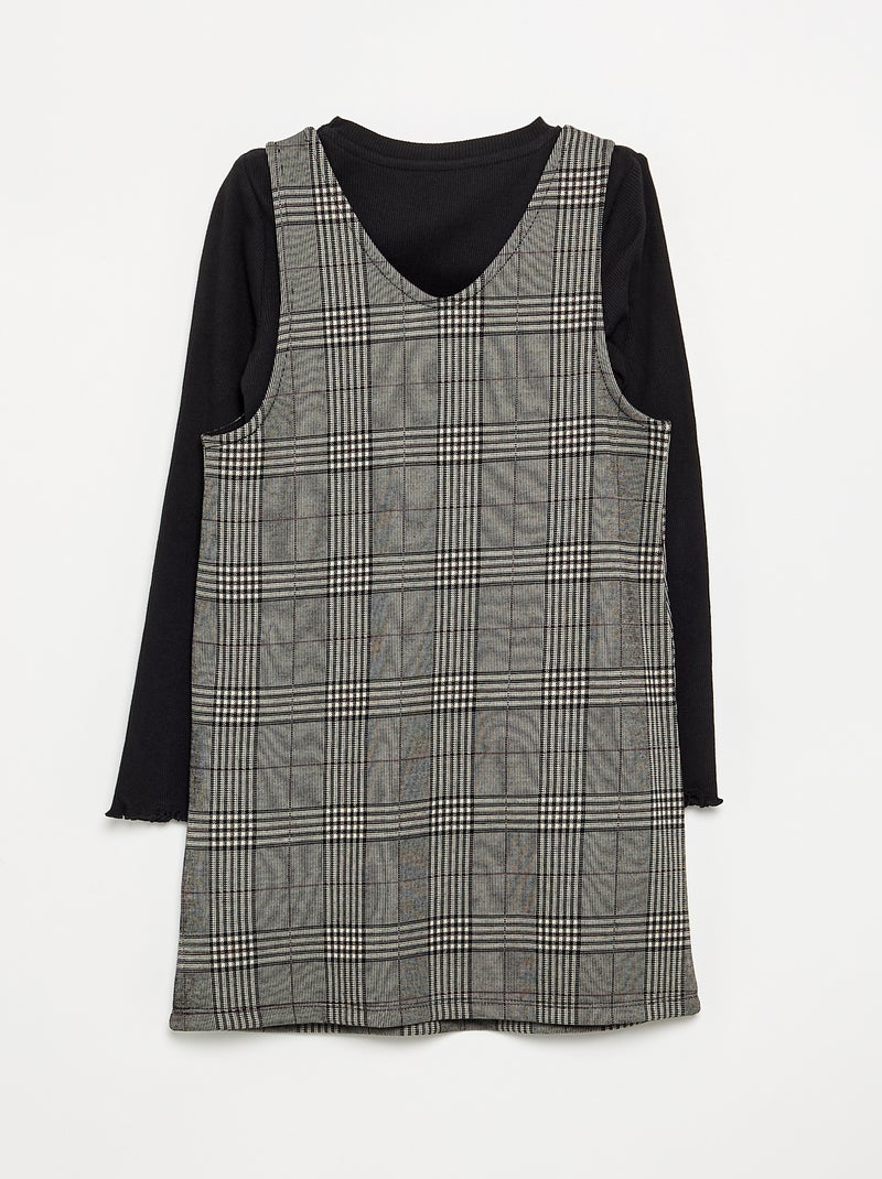 Conjunto de 2 piezas - Vestido + Camiseta de manga larga Gris - Kiabi