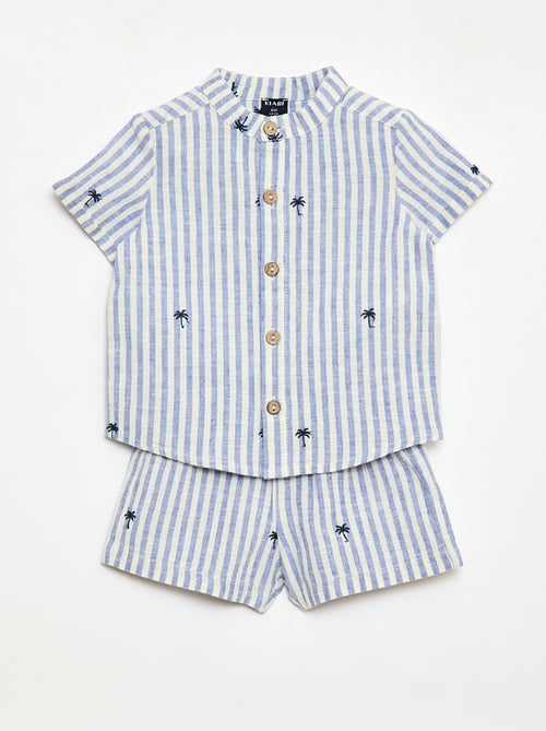 Conjunto de 2 piezas a rayas - camisa + pantalón corto - Kiabi