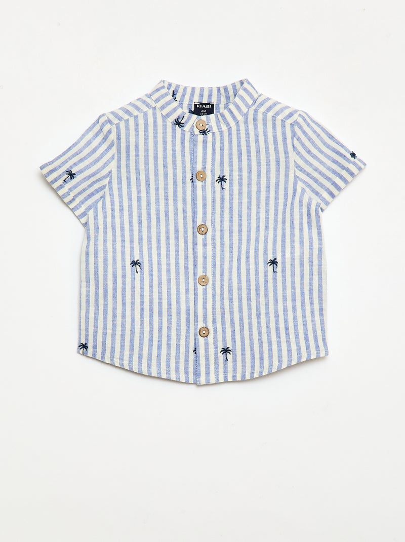 Conjunto de 2 piezas a rayas - camisa + pantalón corto Azul - Kiabi