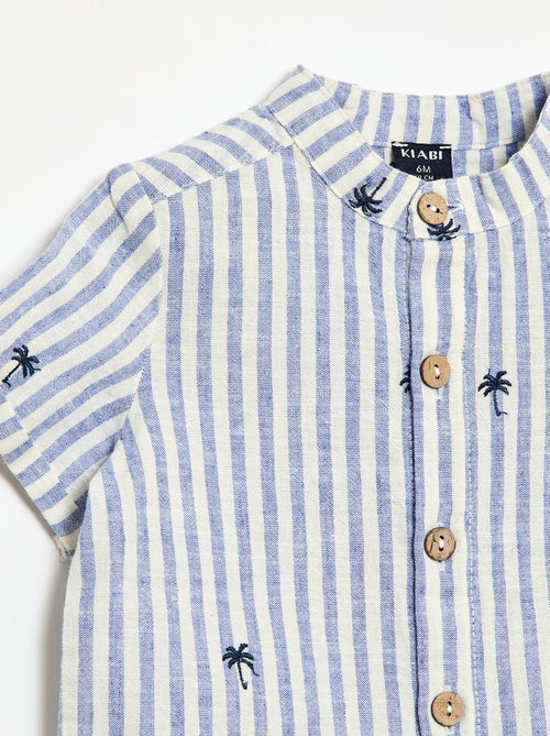 Conjunto de 2 piezas a rayas - camisa + pantalón corto - Kiabi
