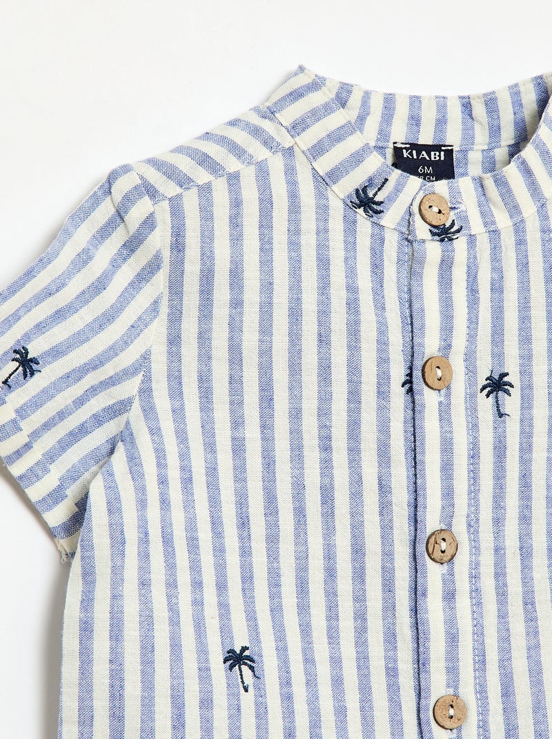 Conjunto de 2 piezas a rayas - camisa + pantalón corto Azul - Kiabi