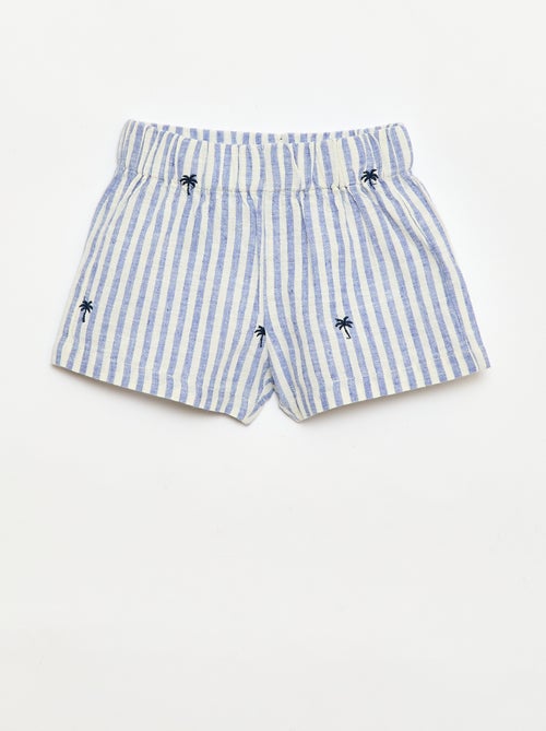Conjunto de 2 piezas a rayas - camisa + pantalón corto - Kiabi
