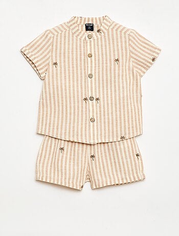 Conjunto de 2 piezas a rayas - camisa + pantalón corto