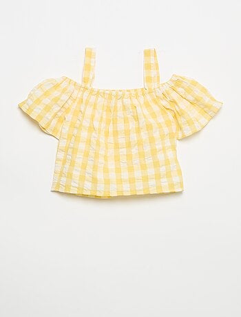 Conjunto de 2 piezas: blusa y short con volantes