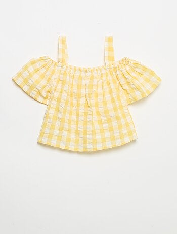 Conjunto de 2 piezas: blusa y short con volantes