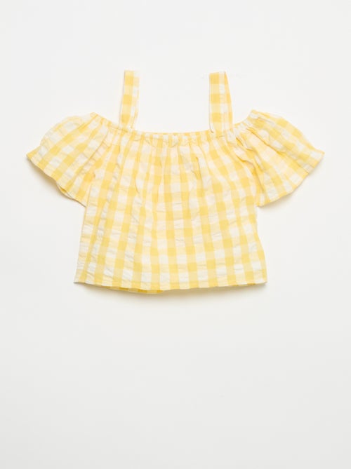 Conjunto de 2 piezas: blusa y short con volantes - Kiabi