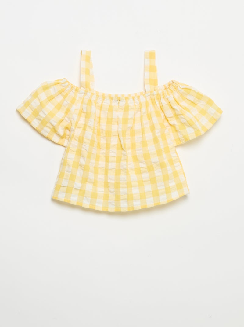 Conjunto de 2 piezas: blusa y short con volantes Amarillo - Kiabi