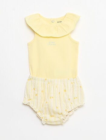 Conjunto de 2 piezas: body + braguita