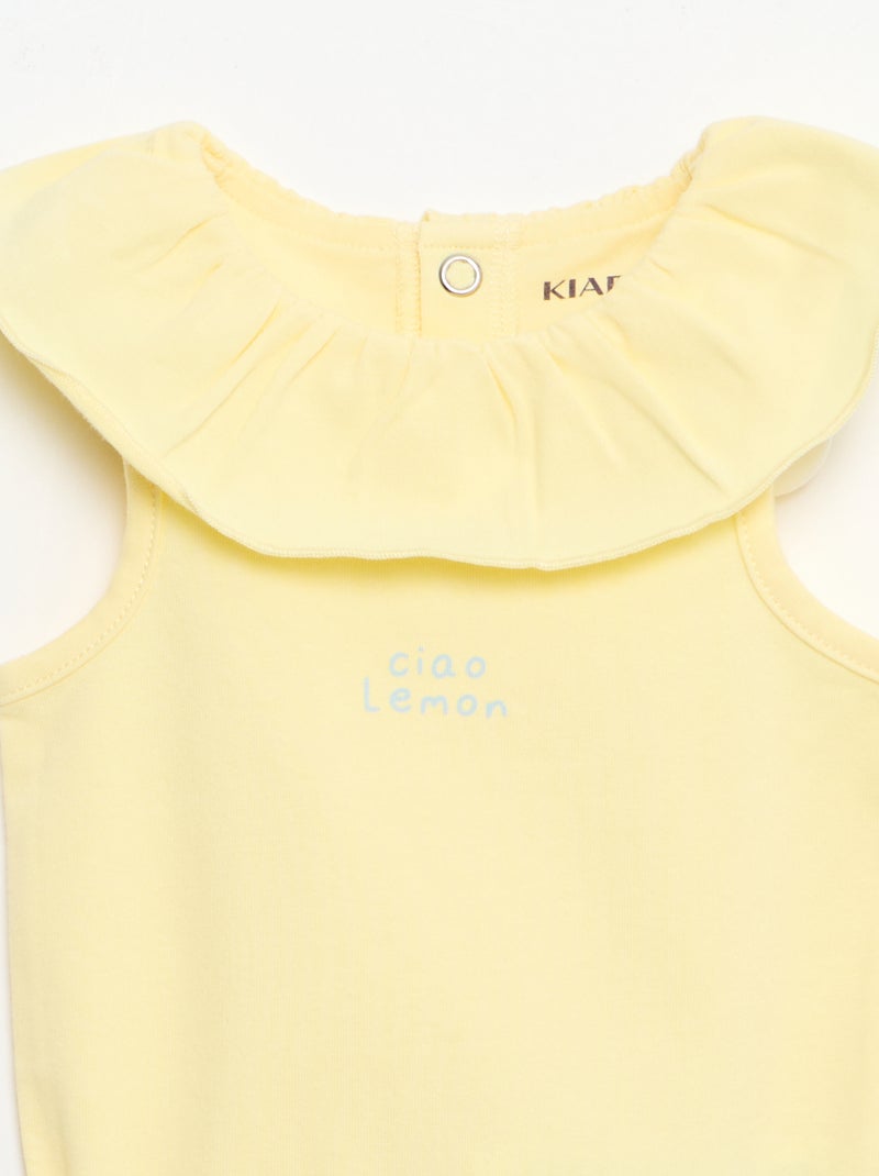 Conjunto de 2 piezas: body + braguita Amarillo - Kiabi