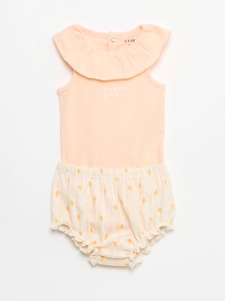 Conjunto de 2 piezas: body + braguita