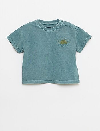Conjunto de 2 piezas: camiseta bordada + pantalón corto